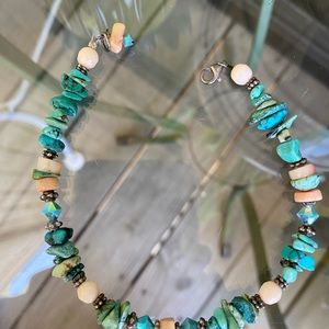 Turquoise ankle bracelet 8.5”